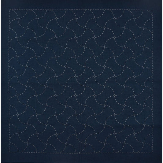 Hana-Fukin Sashiko Samplers - Fundo Tsunagi - Navy
