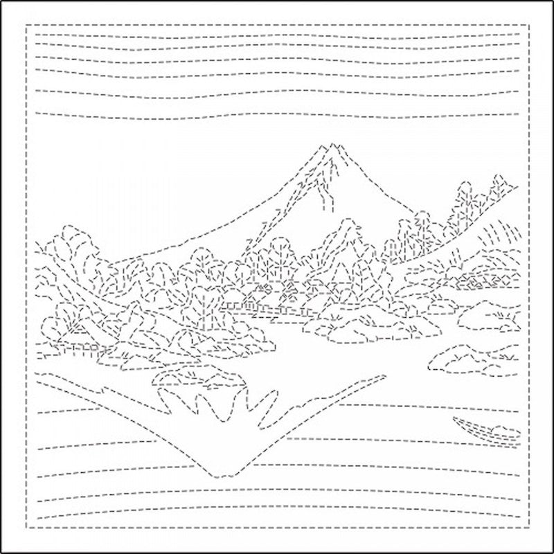 Hana-Fukin Sashiko Samplers - 34cm x 34cm - Mt. Fuji