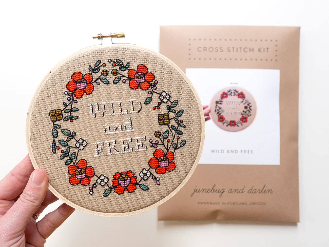 Junebug & Darlin - 6" Cross Stitch Kit - Wild and Free