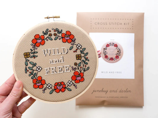 Junebug & Darlin - 6" Cross Stitch Kit - Wild and Free