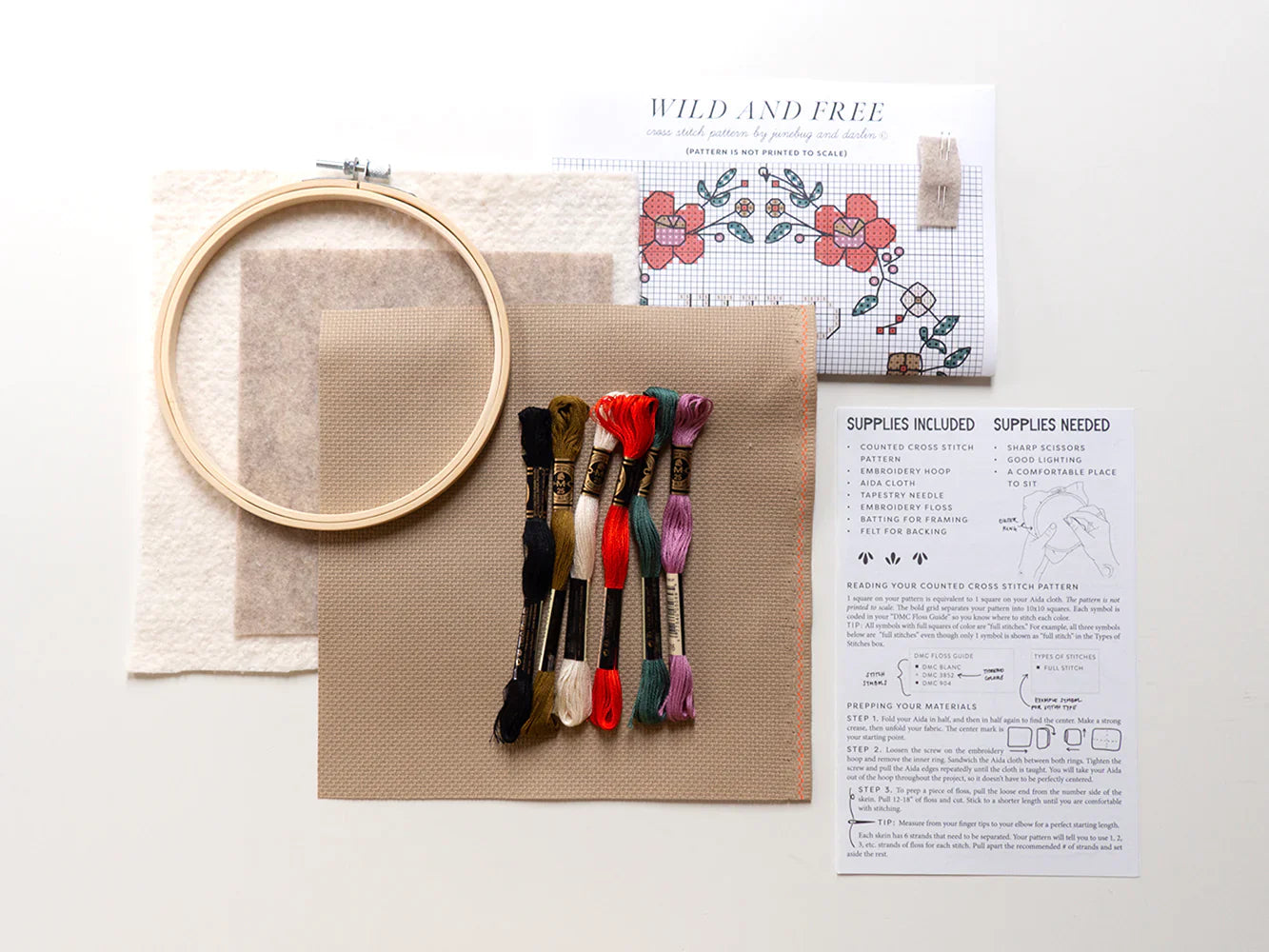 Junebug & Darlin - 6" Cross Stitch Kit - Wild and Free