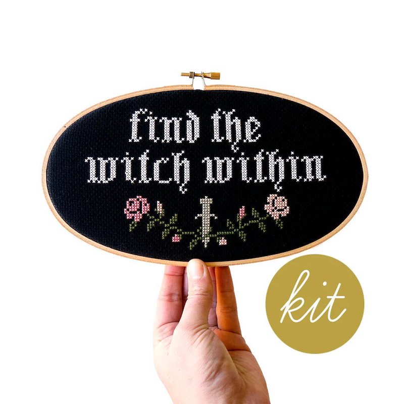 Junebug & Darlin - 5"x9" Oval Cross Stitch Kit - Find the Witch Within