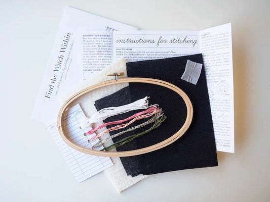 Junebug & Darlin - 5"x9" Oval Cross Stitch Kit - Find the Witch Within